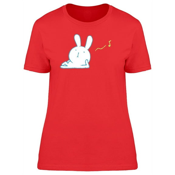 Rabbit Listening Sounds Cartoon T-Shirt Women -Image by Shutterstock, Female Small