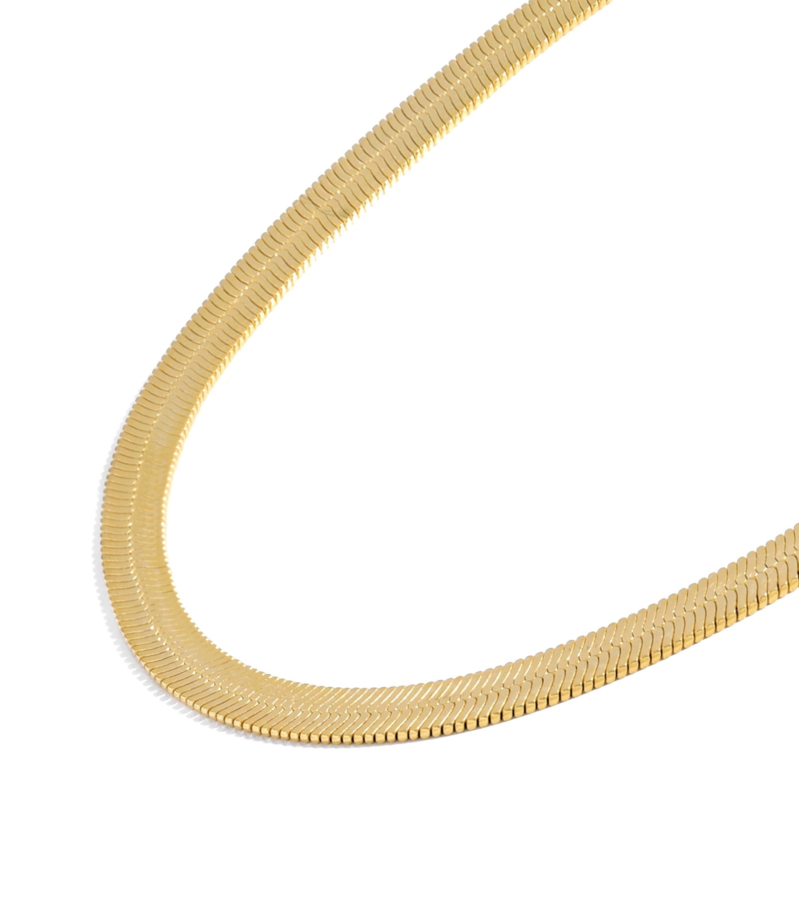 Jewelry Atelier Gold Chain Necklace Collection - 14K Solid Yellow Gold Filled Herringbone/Snake Chain Necklaces for Women and Men with Different Sizes (3.2mm or 4.0mm)