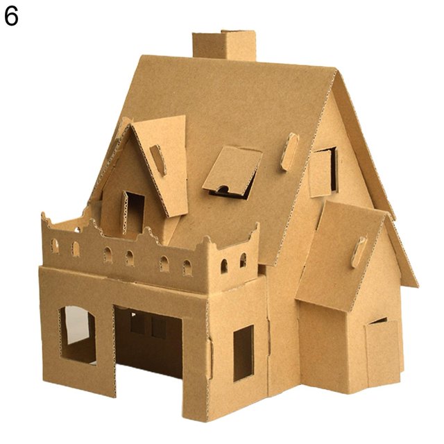 Juego de Kit de montaje interactivo hecho a mano Diy con forma de casa creativa de papel accesorios de montaje Diy para niños