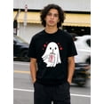 thumbnail image 3 of Halloween Diet Coke Ghost V Neck Shirt Coke Ghost Tshirt Funny Cute Skeleton Coke Tops, 3 of 6