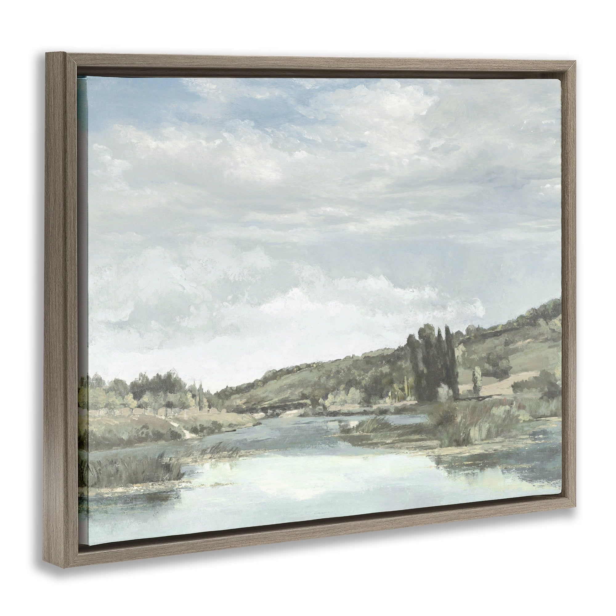 Stupell Industries On The Water Landscape Brown Framed Floater Canvas Wall Art, design by Christy McKee