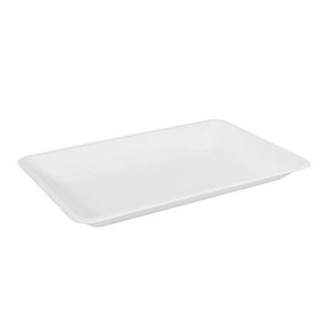 Catering Serving Trays - Fineline Settings 3518-WH, 12x18-Inch Platter Pleasers White Plastic Rectangular Trays, Serving Catering Plates, Disposable Display Dishes, 20-Piece Case