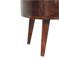 thumbnail image 6 of JERFIT Modern Wave Coffee Table, Solid Mango Wood Console Table with Drawer, California Walnut Finish Brown Nordic Center Table for Living Room, 6 of 10