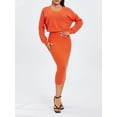 thumbnail image 3 of Mialoley Tenue d'Automne 2 Pcs pour Femmes, Robe Moulante Sans Manches à Col en V avec Sweat à Manches Longues Tenue d'Automne, 3 of 9