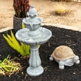 thumbnail image 4 of XBrand 36.2" 2-Tier Outdoor Freestanding Solar Water Fountain - Classic Design, Grey Resin Bird Bath with Pump - Ideal for Yard, Lawn and Garden, Porch Décor, 4 of 7