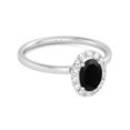 thumbnail image 2 of Floating Halo Ring 925 Sterling Silver 1.50 Ctw Natural Black Spinel Women Valentines Day Gifts Ring, 2 of 3