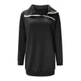 thumbnail image 6 of Viadha Women Sweaters Women's Sweatshirt Solid Colour Pullover Loose Zip Sweatshirt Lon g Sleeve High Neck Top, 6 of 7