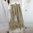 thumbnail image 2 of MDUKONU Women's Stylish Linen Trousers Straight Leg Durable Elastic Waistband Khaki M, 2 of 2