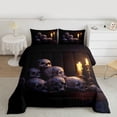 thumbnail image 2 of jejeloiu Spooky Skeleton Full Size Comforter Sets,Goth Skull Bedding Sets For Men Women 3pcs, 2 of 8