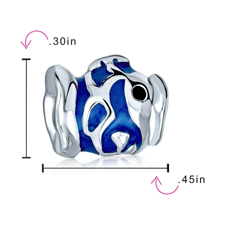 Nautical Sea Fish Ocean Aquatic Blue Charm Bead 925 Sterling Silver