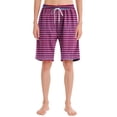 thumbnail image 2 of Lenpel Bermuda Shorts for Women Casual Striped Drawstring Elastic High Waisted Plus Size Comfy Lounge Shorts Athletic Knee Length Shorts, 2 of 4