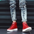thumbnail image 1 of Zapatillas casuales para hombre de cuero PU resistente al desgaste para viajes al aire libre (43) Rojo Wdftyju Tenis De Mujer Tenis De Hombre, 1 of 8