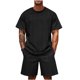 thumbnail image 2 of Ceisia Men's Loose Fit Jacquard 2-Piece Set Crew Neck Short Sleeve T-Shirt with Elastic Waist Drawstring Shorts Gifts, 2 of 6