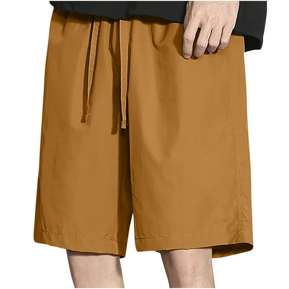 cllios Cargo Shorts for Men Summer Drawstring Casual Shorts Lightweight Beach Cargo Shorts with Multi Pockets Gifts for Men Khaki,XL