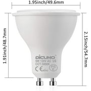 DiCUNO COB GU10 LED Bulbs 5W 50W Halogen Bulb Equivalent Warm White 3000K 500lm Non-dimmable 45 Degree Beam Angle,