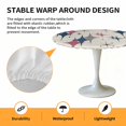 thumbnail image 2 of Elastic Fitted Round Tablecloth, Red Blue Diamond Waterproof Stretch Table Cover for 45"-54" Tables, Modern Geometric Middle Century Beige Washable Outdoor Tablecloths for Patio, Picnic, Camping, 2 of 9