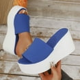 thumbnail image 3 of THDHVS Sandals for Women 2025,Women Sandals,Women's Fashion Casual Summer Solid Color Retro Thick Bottom Open Toe Beach Slippers Blue 8.5, 3 of 6