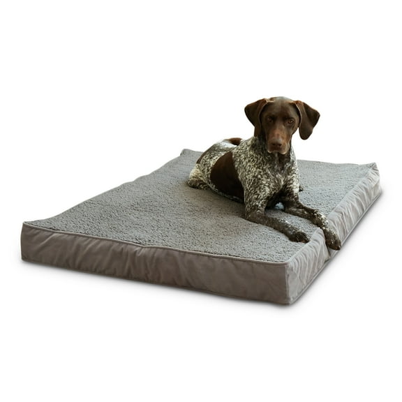 Happy Hounds Oscar Sherpa Orthopedic Dog Bed, Gray, Large (48 x 36 in.)