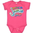 thumbnail image 3 of Inktastic Hooked on Jesus Christian Boys or Girls Baby Bodysuit, 3 of 5