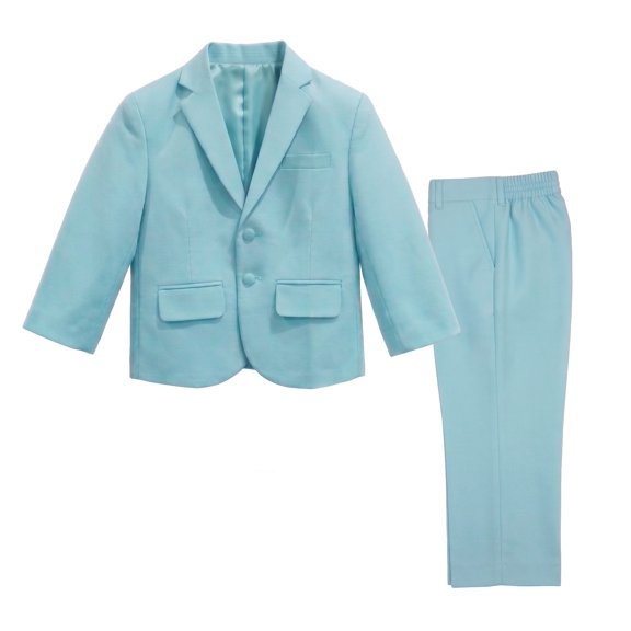 Boys Formal Suit 2-Piece Set, Single-Breasted Jacket & Flat Front Pants, Sizes 2T-16