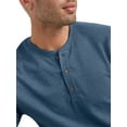 thumbnail image 6 of Hanes Men's Originals French Terry Cloth Henley Tee with Long Sleeves, Sizes S-3XL, 6 of 7
