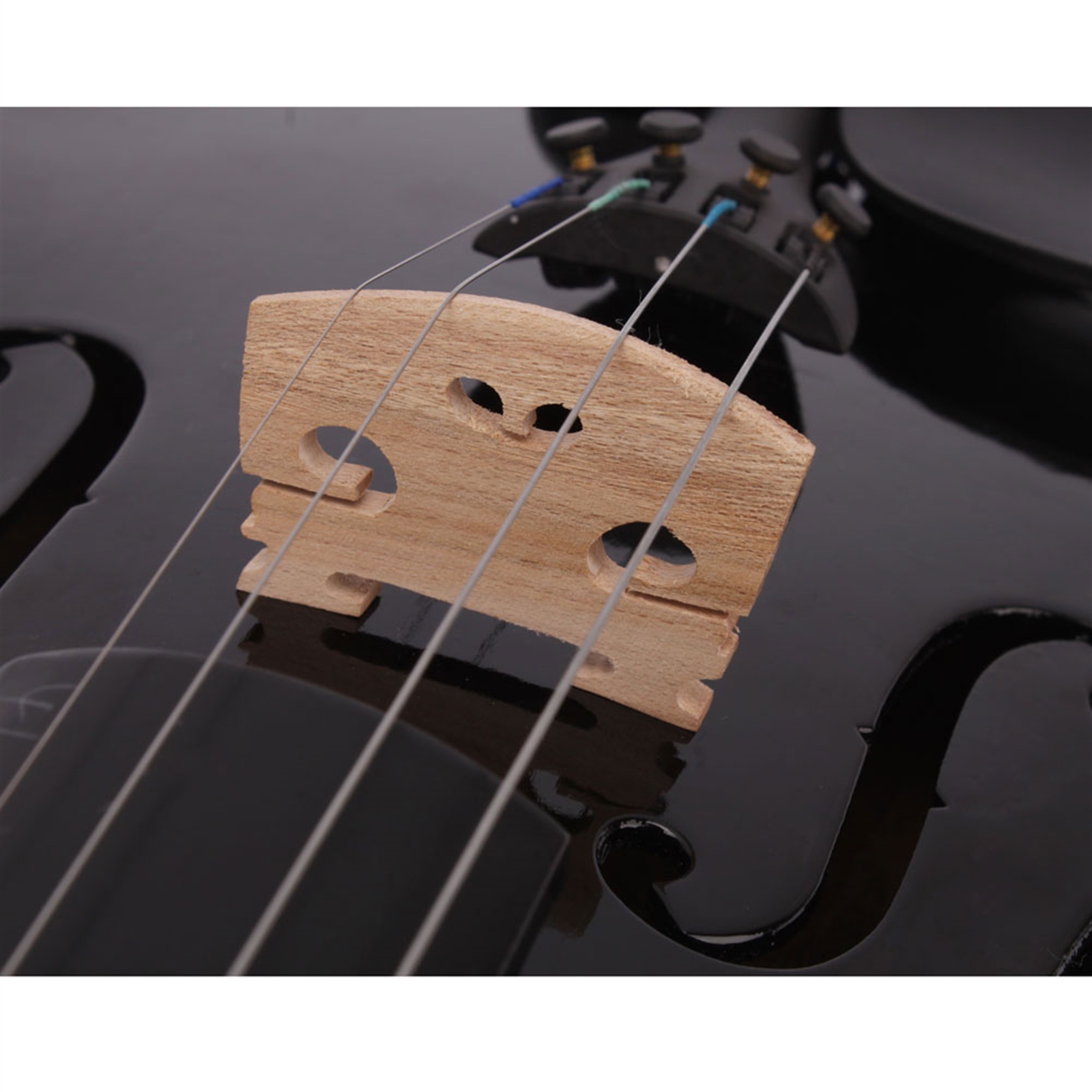 4/4 Full Size Black Acoustic Violin Set, Complete with Case, Bow and Rosin for Beginners Adults Teens (Ages 11+)