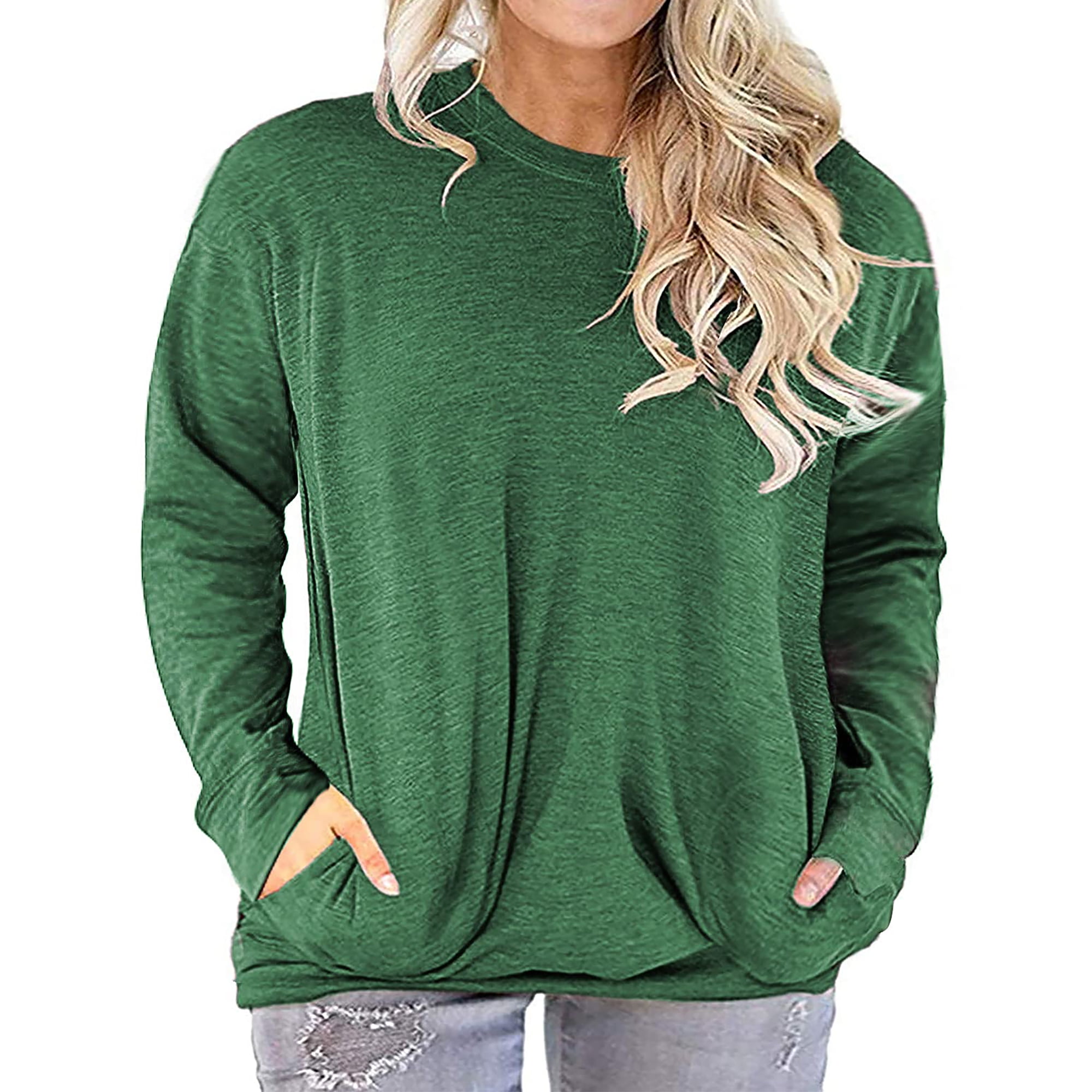 Adibosy Womens Plus Size Long Sleeve Tee Tops Casual Tunics Shirts with