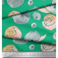 thumbnail image 2 of Soimoi Rayon Fabric Flower & Leaves Watercolor Print Fabric by Yard 42 Inch Wide, 2 of 3