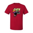 thumbnail image 2 of Wild Bobby, Technicolor Colorful Tiger Roaring, Animal Lover, Men Graphic Tees, Red, Small, 2 of 3
