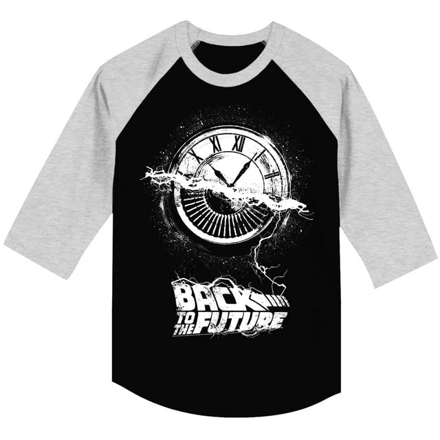Back to the Future Horloge des Années 80 SyFy Comédie Spielberg Film Adulte Horloge Raglan