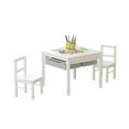 thumbnail image 5 of UTEX Wooden 2 In 1 Kids Construction Play Table and 2 Chairs Set with Storage Drawers and Built in Broad, White, 5 of 6