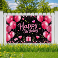thumbnail image 7 of Pink Balloons Heart Shaped Party Backdrop Banner Happy Birthday Celebration Decorations Party Supplies Photography Props Birthday Party Decors, 7 of 7