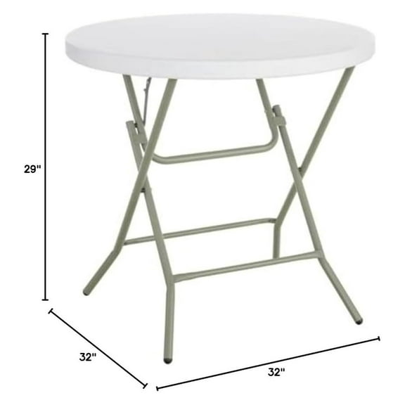32 Inch Round Granite White Heavy-Duty Blow Molded Standard Height Plastic Folding Table, Camping Table Tables Party and Chairs for Events Picnic, ssi19 Multi Color