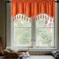 thumbnail image 5 of Viflosae Boho Curtains with Tassel Elegant Fringed Window Curtains Patterned Rod Panels Stylish Short Drapes Blackouts Curtains Home Decorations for Bedroom Orange, 5 of 7