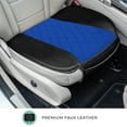 thumbnail image 5 of FH Group Leather Neosupreme Seat Cushion Pad With Front Pocket For Car Truck SUV Van Blue - 2Pc, 5 of 8