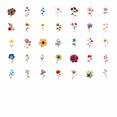 thumbnail image 2 of YEZDIX 35 Pcs-50 Pcs Autocollants Floraux Multicolores pour Ordinateurs Portables, Carnets, Valises, 2 of 5