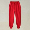 thumbnail image 2 of NOLDARES Men's Joggers Sweatpants with Pockets Athletic Cuffed Pants Tapered Leg, Elastic with Drawstring,Red,M, 2 of 5