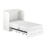 AFI Hamilton Twin XL Solid Wood Murphy Bed Chest with Built-In Charger in White