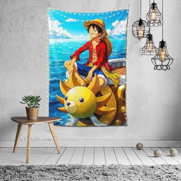 Wall Hanging Decoration Tapestry One Piece Luffy Art Poster for Living Room Home Decor 60x40in