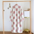 thumbnail image 6 of hotojiny Long Bathrobe for Womens Lightweight Fleece Sherpa Robes Winter Warm Button Down Housecoat Nightgown Sleepwear, 6 of 7