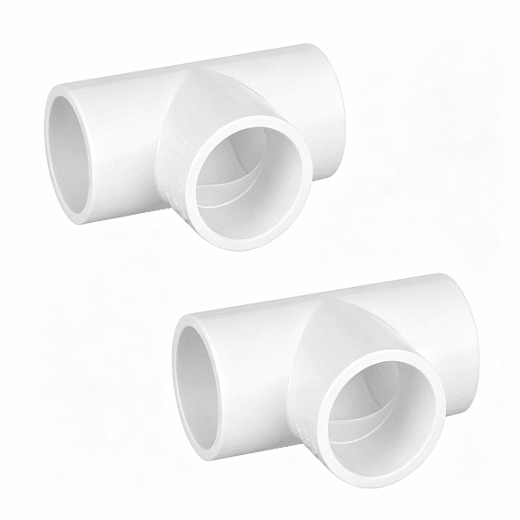 HEZIFQ 2 Pack 1-1/2 Inch Pvc Tee,Sch40 Furniture Grade 3 Way Pvc Fittings for Garden Shelving,Greenhouses&Diy Projects,1 1/2 Pvc Tee