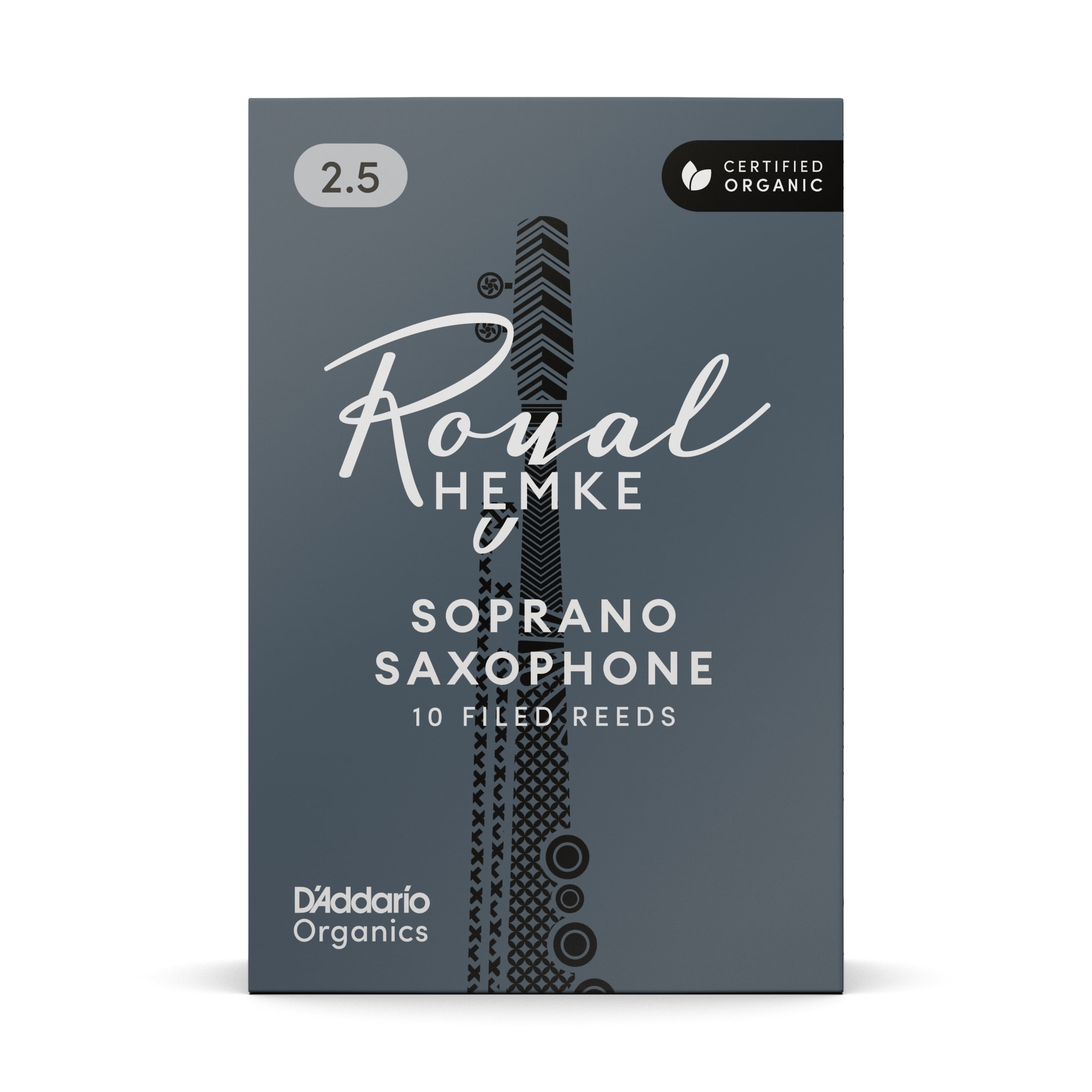 Royal Hemke Organic Soprano Saxophone Reeds, Strength 2.5, 10-pack