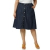 MODA NOVA Juniors' Plus Size Tie Waist Solid Color A Line Skirts Dark Blue 20
