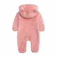 thumbnail image 4 of Ruyang Baby Cute Bear Fleece Snowsuit Newborn Boys Girls Winter Warm Hooded Jumpsuit Plain Zip Up Onesie Furry Outfits, 4 of 9