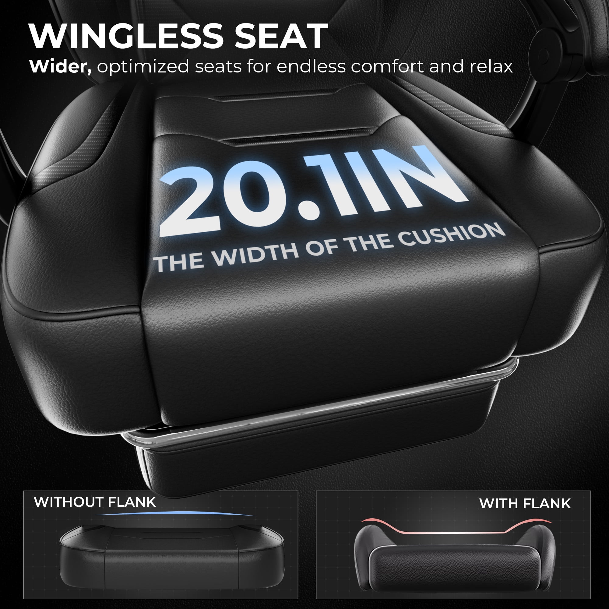 LUCKRACING Gaming Chair with Footrest, Big and Tall Game Chair 350lb Racing Style Computer Chair, Ergonomic Executive Office Chair High Back with Lumbar Support and Recliner, Black