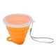 thumbnail image 3 of Vaso de agua plegable de 270 ml, de silicona de grado alimenticio, pequeño, portátil, para acampar, con tapa, para viajes, oficina, exteriores, color naranja, 3 of 14