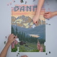 thumbnail image 3 of Banff, Alberta, Canada, Bear and Spring Flowers (with border) (1000 Piece Puzzle, Size 19x27, Challenging Jigsaw Puzzle for Adults and Family, Made in USA), 3 of 4