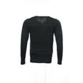 thumbnail image 4 of Alfani Red Mens Horizontal Striped V-Neck Sweater (Small, Black Ice), 4 of 5