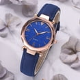 thumbnail image 2 of Reloj Elegante Mujer Correa De Cuero PU Reloj De Cuarzo Reloj De Pulsera De aleación Con Esfera Redonda Azul, 2 of 3
