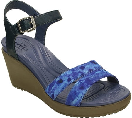 Ankle Strap Graphic Wedge Sandal 